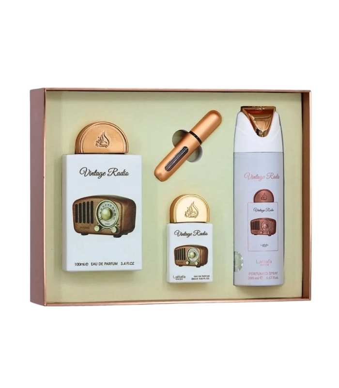 Lattafa Vintage Radio 3 Piece Gift Set Lattafa Vintage Radio 3 Piece Gift Set